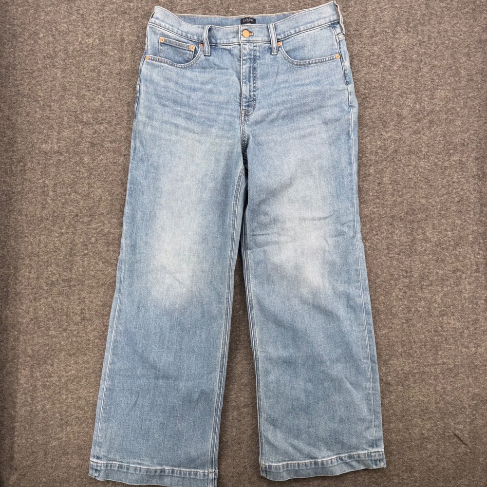 J.Crew Classic Wide-Leg Jeans Light Wash High Rise Denim Size 30